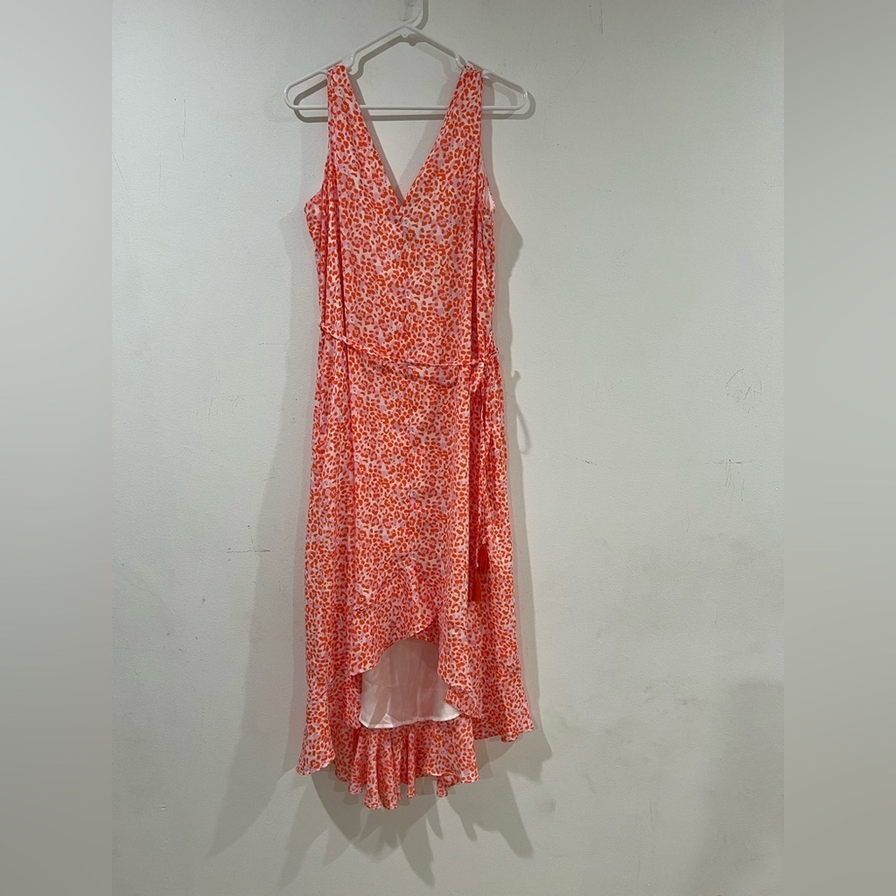 Tommy Bahama Orange Floral High Low Dress S NWOT